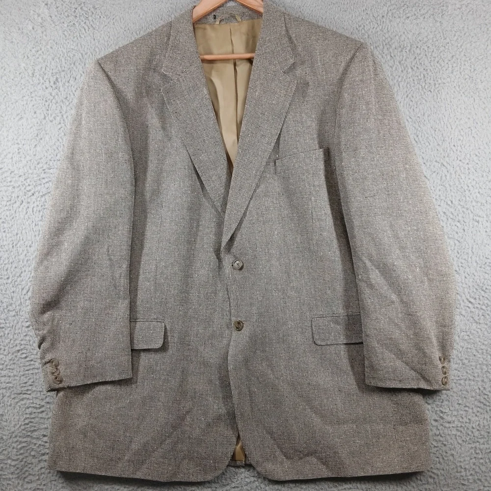 Bert‎ Pulitzer Sport Coat 50 Long Silk Blend Brown Linen Look 2B EUC